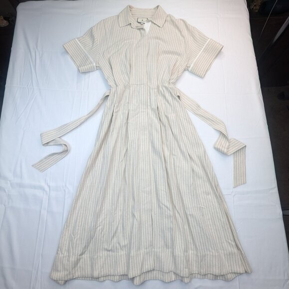 Tuckernuck Natural Stripe Kate Dress Size Xs Tan Cream Color - Picture 8 of 16